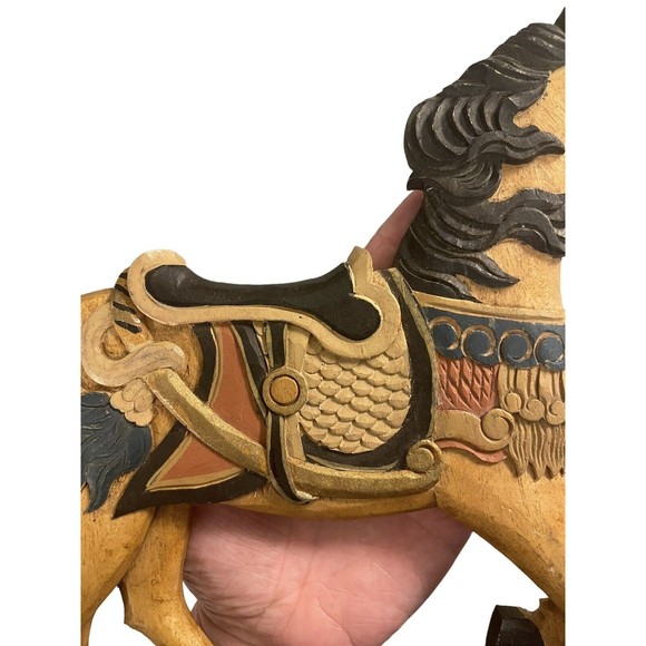 Authentic Models Vintage Hand Carved Handmade Wood Horse China Wall Hanging - Picture 4 of 10